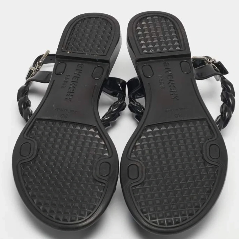 Givenchy Black Patent Chain Strap Sandals - Picture 6 of 6